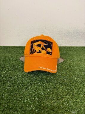 Vintage Olympics hat cap strap back orange athens 2004 weighlifting mens Y2K